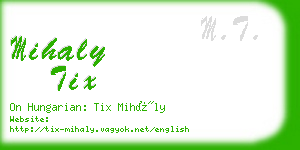 mihaly tix business card